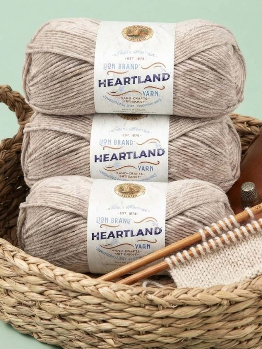 Lion Brand Heartland Yarn 3-Pack Grand Canyon 100% Acrylic 251 Yards
